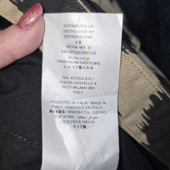 The Attico Leopard Print Denim Shirt Jacket Oversized Tan Black Size EU 42, US 6 - Picture 16 of 16